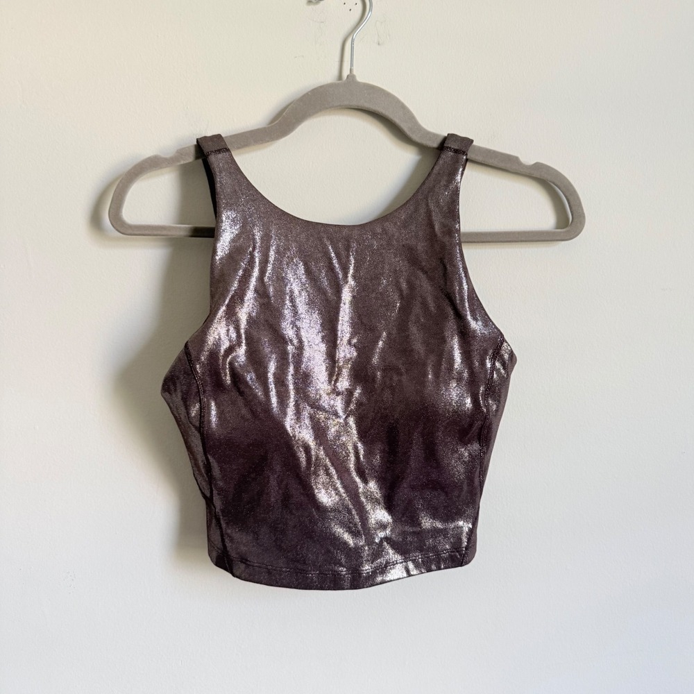 Lululemon Align High Neck Tank Top Shimmery Brown Foil Size 6